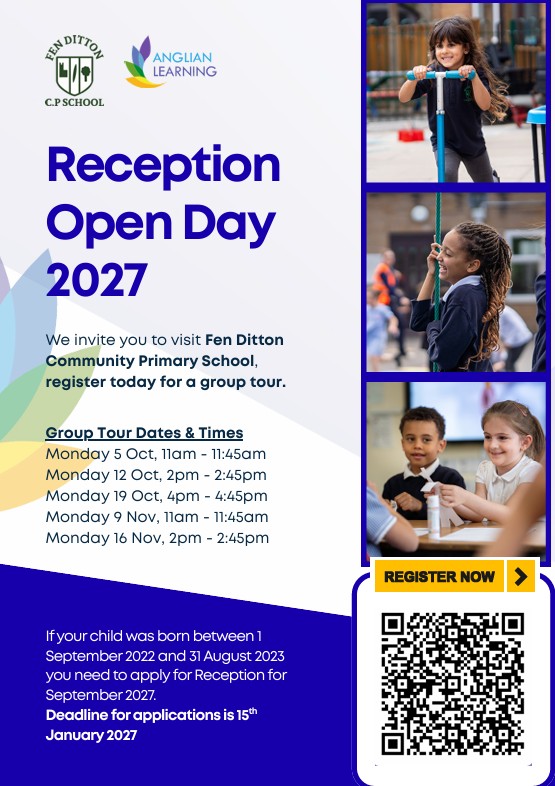 Fen Ditton Primary School Reception Open Day 2027